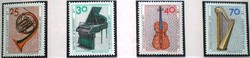 N782-5 / Germany 1973 people's welfare : musical instruments stamp series postal clear