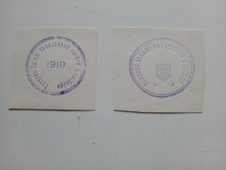 D202602  PERECES   régi bélyegző-lenyomatok  2 db.   kb 1900-1950's
