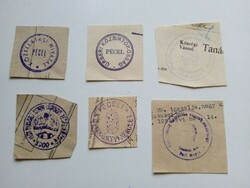 D202598  PÉCEL   régi bélyegző-lenyomatok  6 db.   kb 1900-1950's