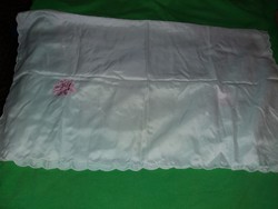 Gyönyörű szegélyezett kézi hímzett selyem dísz fedő nagy asztalterítő 84 X 70 cm képek szerint