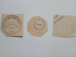 D202604 PESTHIDEGKÚT község    régi bélyegző-lenyomatok 3 db.   kb 1900-1950's