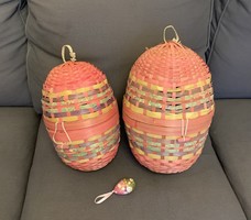 Rarity! 2 Pcs giant braided Easter opening egg decoration box