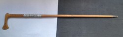 Antique hiking stick - with stick labels - mountain hut
