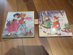 A collection of retro Christmas and Easter cards that are new together