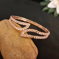 Gold-plated zircon stone bracelet.