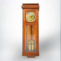 Art Nouveau wall clock with two weights