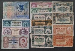 21 koruna - pengő - forint, damaged or lower quality banknotes