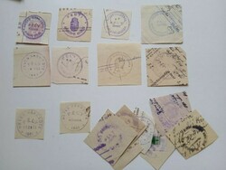 D202603  PÉLY   régi bélyegző-lenyomatok 15+ db.   kb 1900-1950's