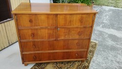 Old solid wood polished chest of drawers