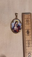 14 K (585 ) gold and fire enamel no. Mary pendant