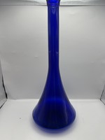 Beautiful 34 x 14 cm high blue glass vase. 5099