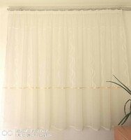 Akciós tört fehér függöny hullám mintás betéttel 180 cm magas x 3,4m széles