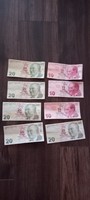 Turkish lira, valid currencies 8 pieces 130 lira 2000 ft