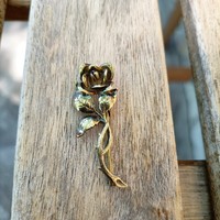 Antik aranyozott ezüst rózsa bross