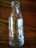 Old labeled milk bottle is flawless