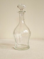 Antique Old Brandy Liqueur Beverage Blown Glass Bottle Stylized Polished Incised Floral Design Glass Stopper