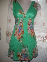 Green 100% caterpillar silk dress