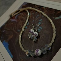 Mother of pearl and porcelain set set