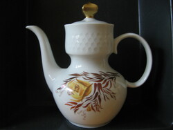 Yellow rose gold-plated reichenbach gdr veb tea and coffee pot