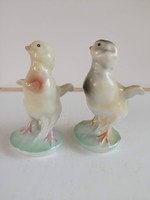 A charming pair of porcelain chicks