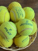 Barely used tennis ball for sale. No one in the family plays tennis at the moment. They are different brands.