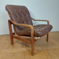 Retro Hungarian leather armchair