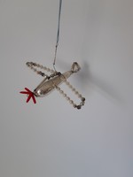 Old tapestry airplane - plane - Christmas tree ornament