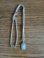 French silver chain with Mary pendant