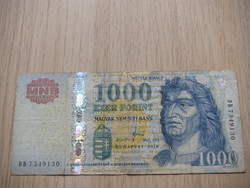 1000 Forint 2010 Használt Forgalomból kivont  Bankjegy