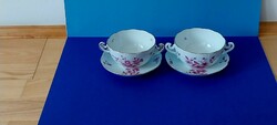 Herend fcp patterned soup cup with base-2+2 pcs