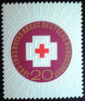 N400 / Germany 1963 red cross stamp postal clear