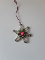 Old, rare tapestry glass star - Christmas tree ornament