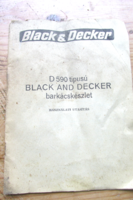 Régi, retro Black&Decker (kék) D 590 típusú barkácskészlet használati utasítása (magyar)
