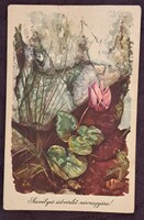Old floral postcard 3 (m4709)