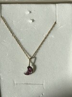 14-carat gold necklace with natural ruby pendant