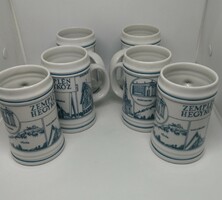 Hollóháza porcelain jug set of 6 pieces!