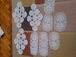 Retro crochet lace tablecloth set - 9 pcs