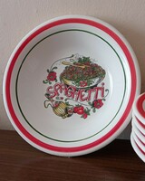 Eredeti Olasz C.M.S kézzel festett spagettis tányér készlet