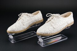 Atmosphere, lace pattern, white, women's flat shoes, size 39.