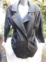 Genuine leather black lining pocket winter jacket good style 44-46 nice product