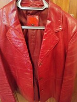 Leather jacket, cherry burgundy