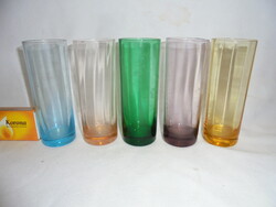 Five retro colorful tube glasses - together