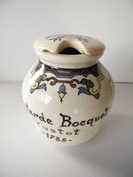 Vintage covered table mustard holder with french pottery