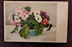 Old floral postcard 10 (m4716)