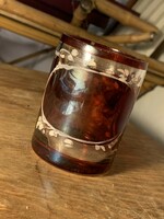 Biedermeier bíbor pácolt pohár