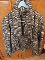 Grey, extravagant, bouclé-like cardigan, jacket