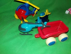 Quality plastic vehicle package for small children, train, helicopter, plane, 5 pieces in one, according to the pictures