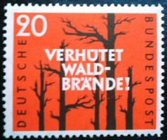 N283 / Germany 1958 the prevention of forest fires stamp postal clear