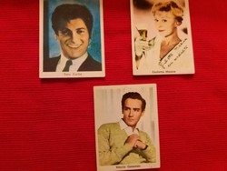 Old Yugoslavia, collectible paper actor cards Curtis, Gassmann, Massina autographed according to the pictures
