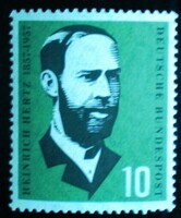 N252 / Germany 1957 heinrich hertz stamp postal clear